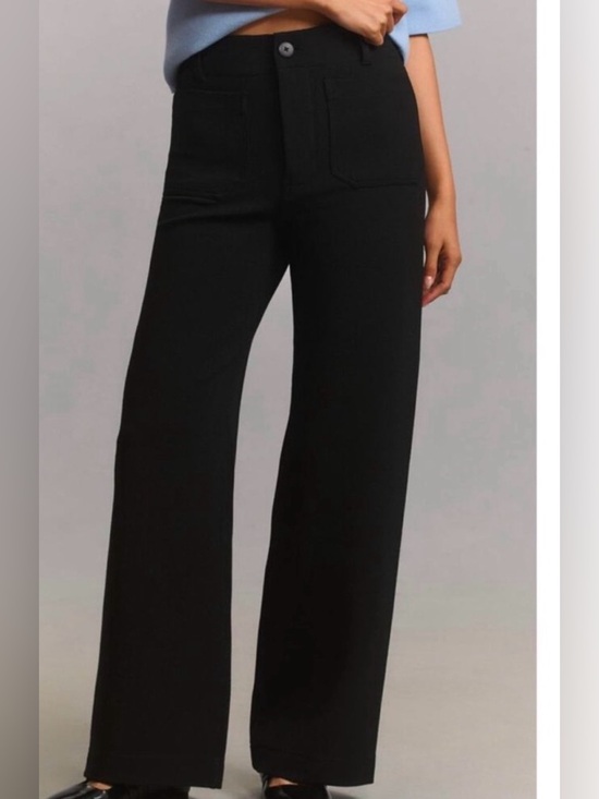 Maeve Pants - Maeve Black Colette Full Length Wide-Leg Pants
